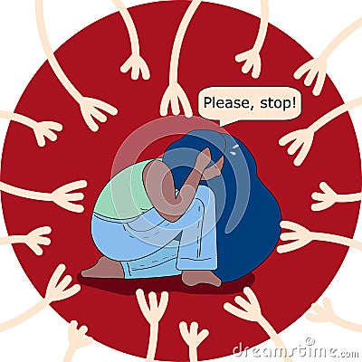 Bullying and racism Vector Illustration